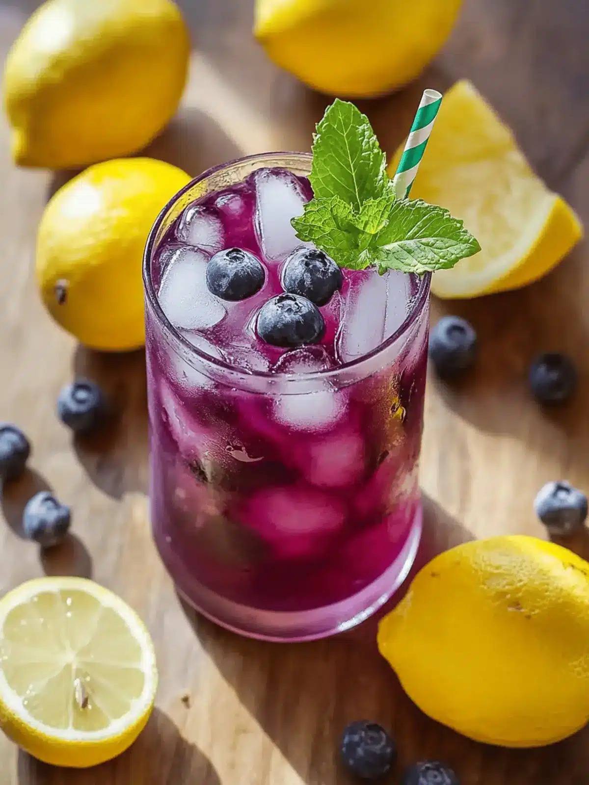 Blaubeer-Zitronen-Limonade