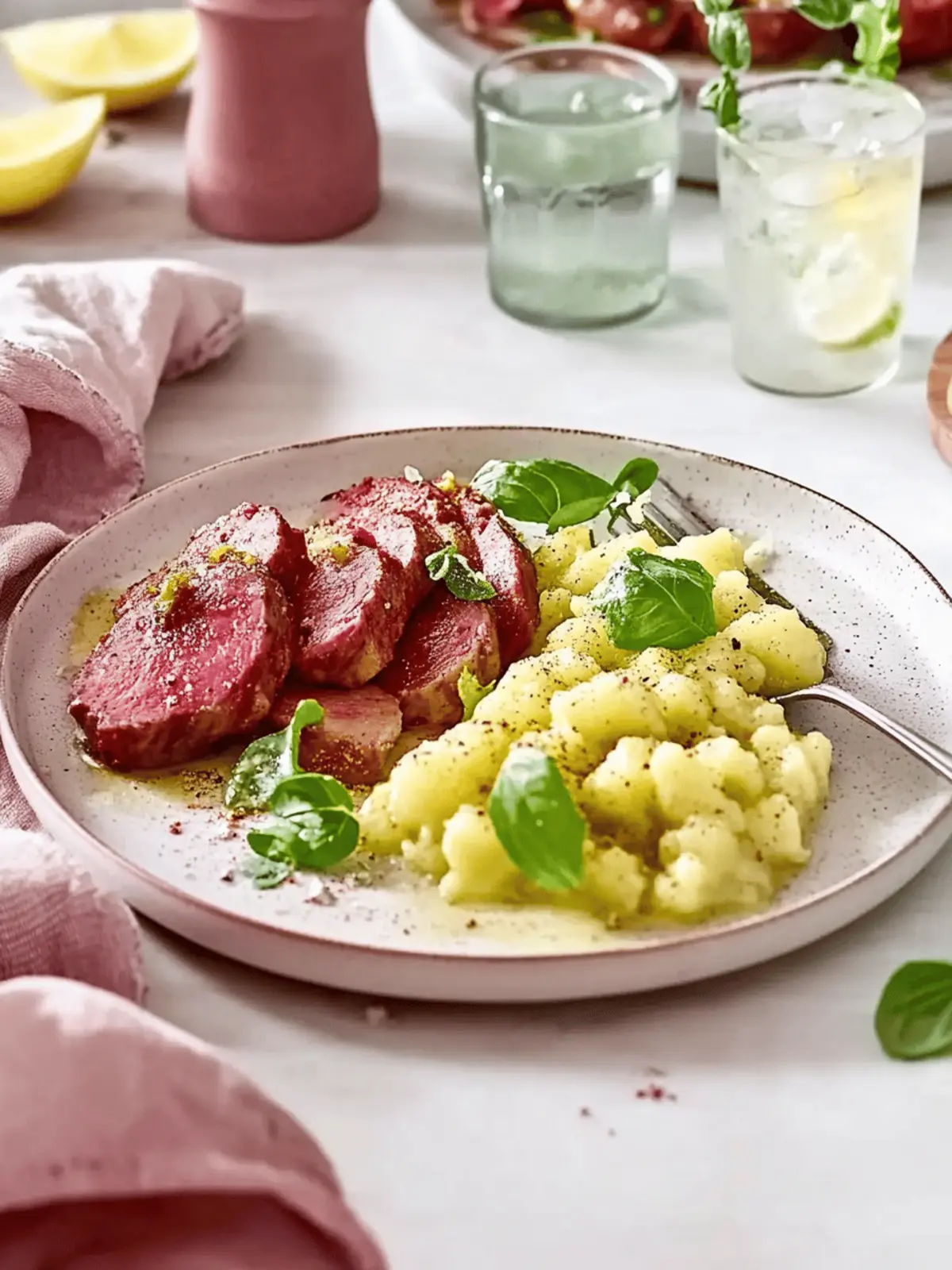 Kartoffel-Bohnen-Püree zu mediterranen Lammlachsen