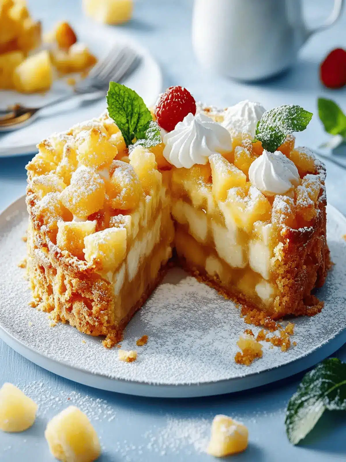 Apple pie with pudding