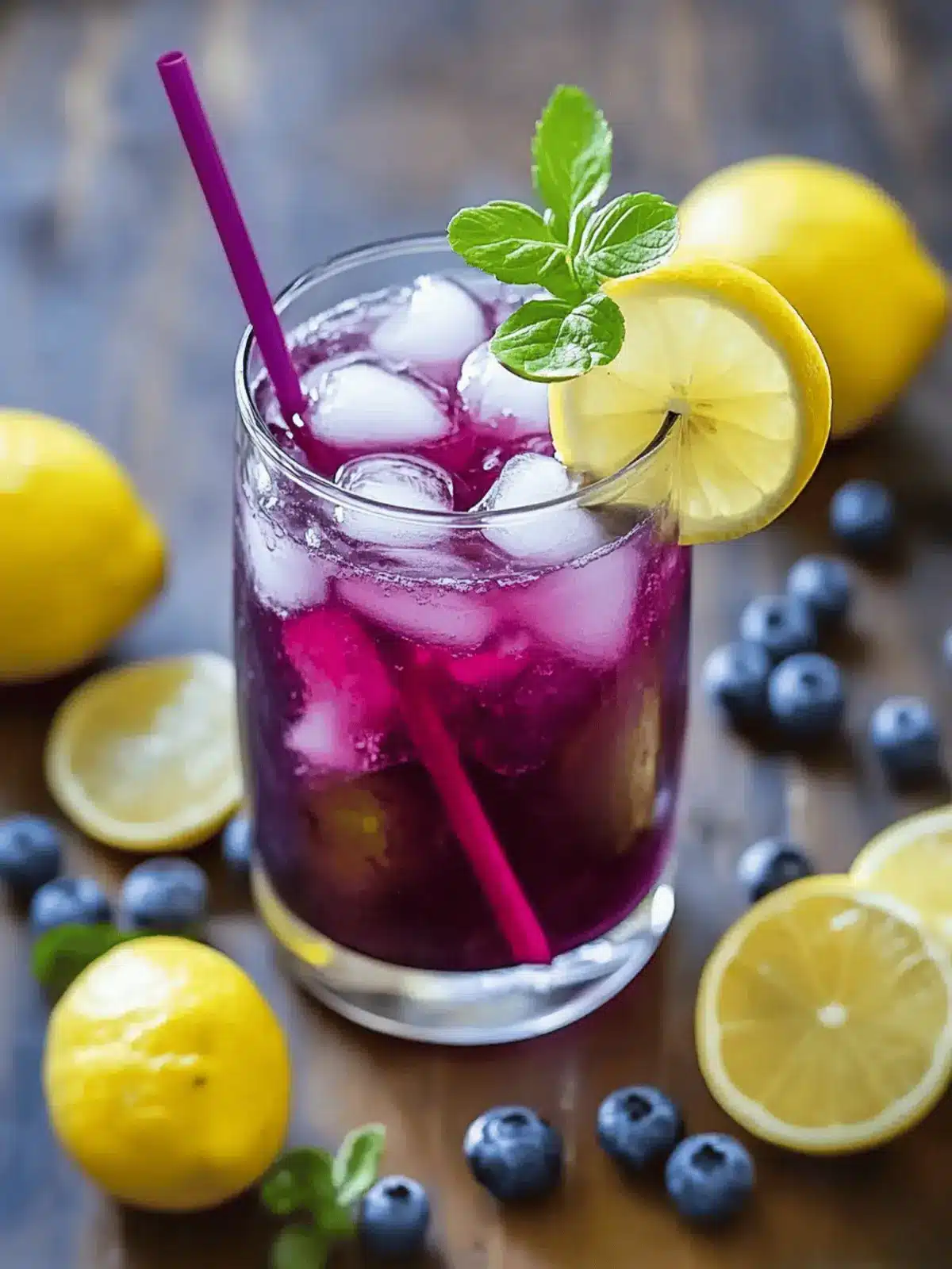 Blaubeer-Zitronen-Limonade