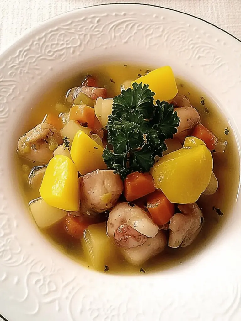 Swede Brussels sprout stew with chestnuts and sausage