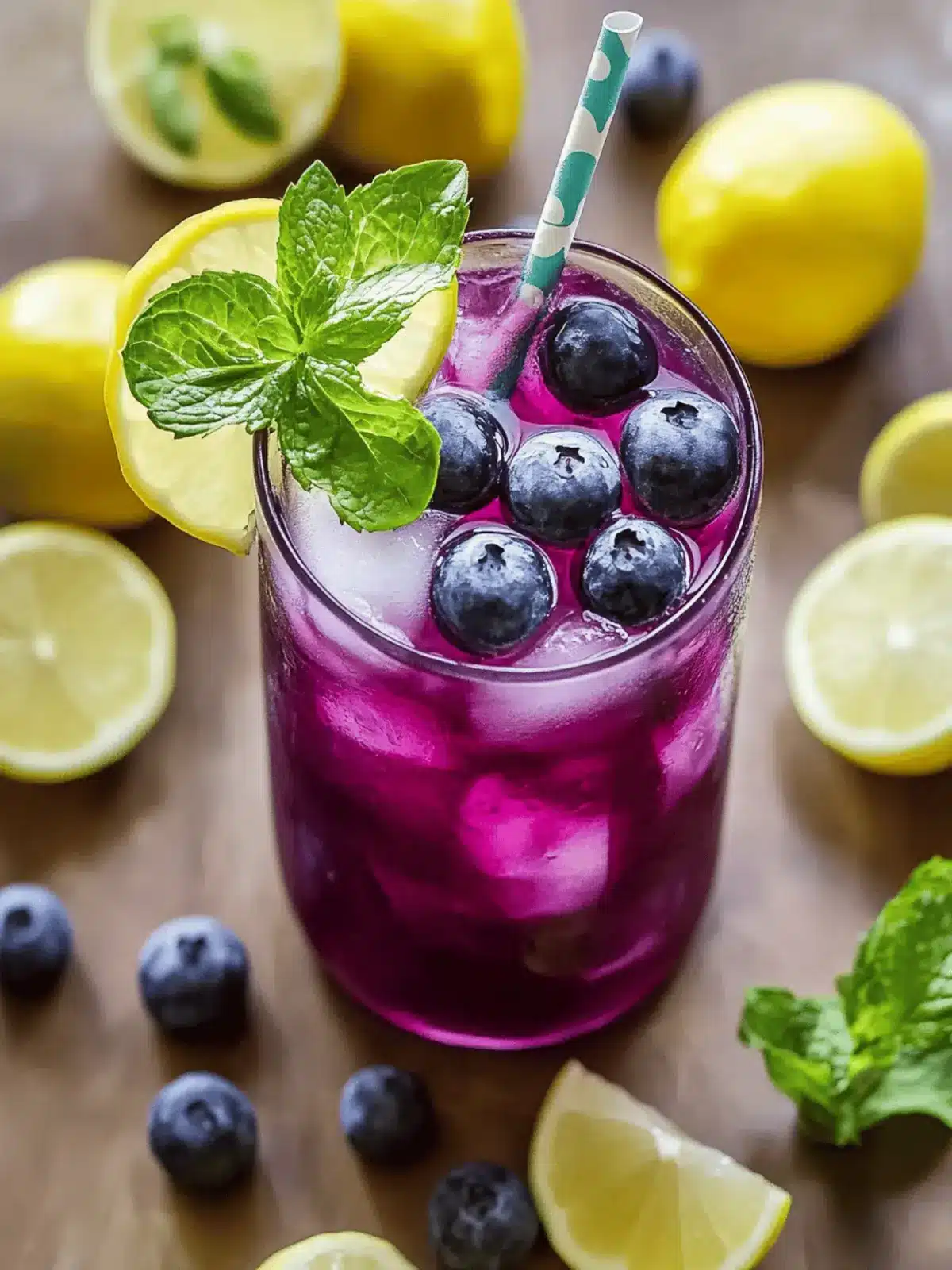 Blaubeer-Zitronen-Limonade
