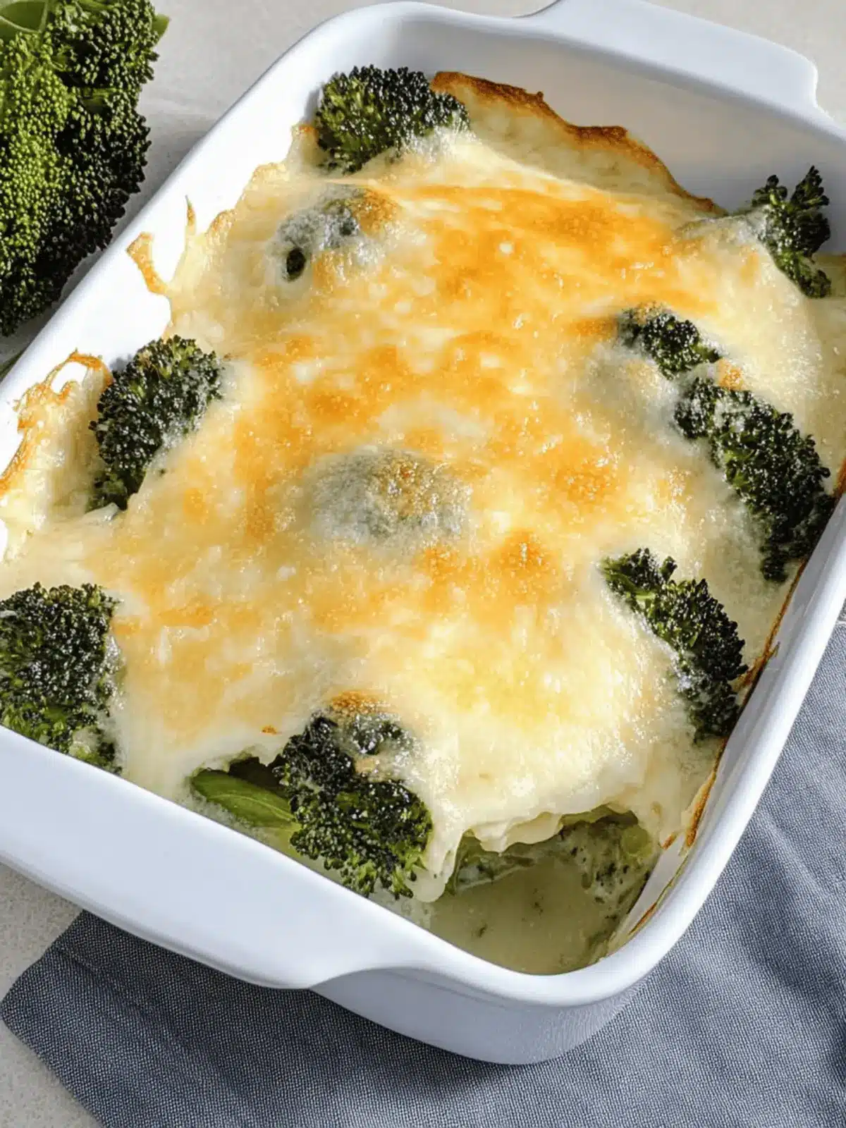 Brokkoli Auflauf mit Käse überbacken