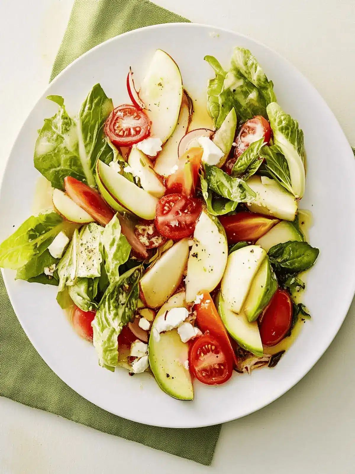 Bunter Blattsalat mit Pfirsichen