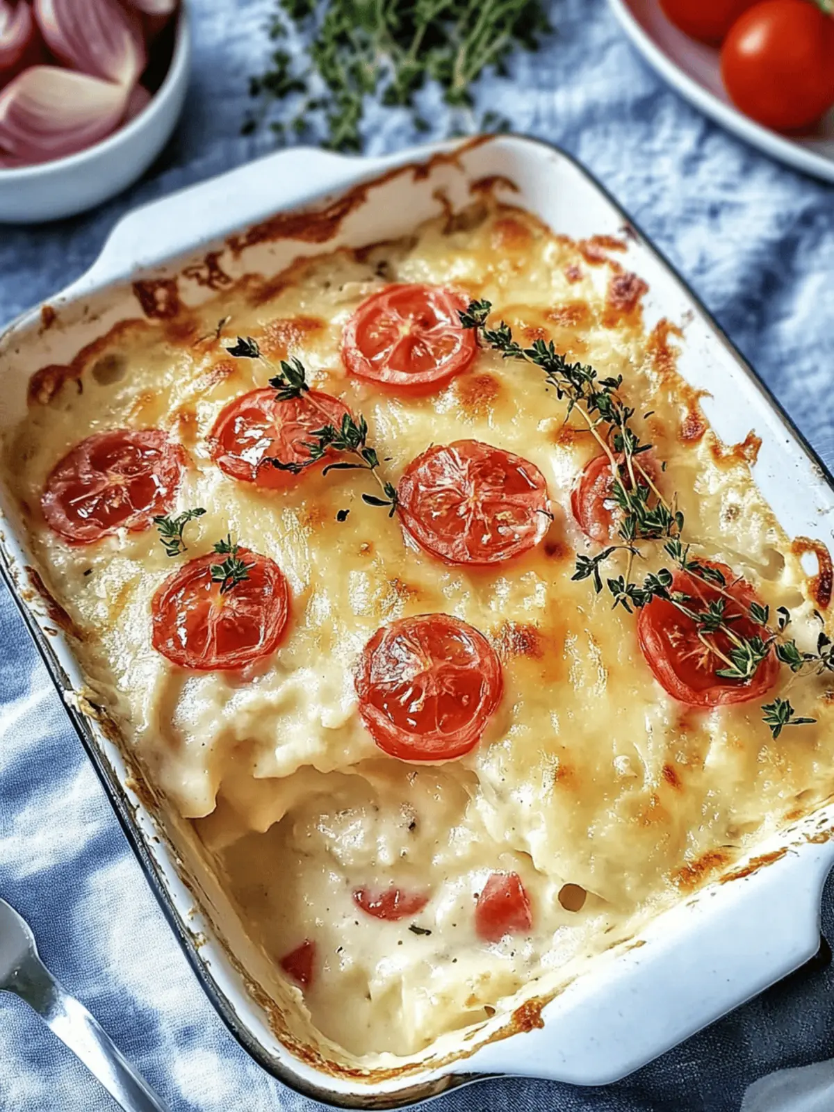 Kartoffel-Kohlrabi-Gratin mit Tomaten