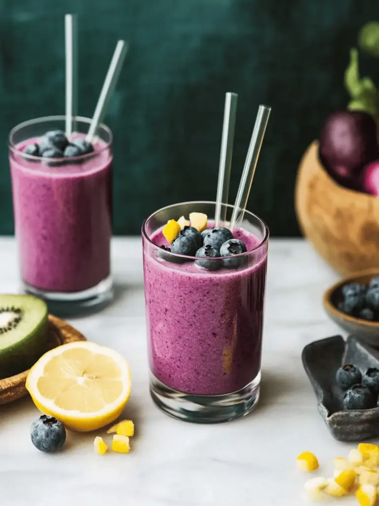 Blaubeer-Smoothie mit Zimt und Honig