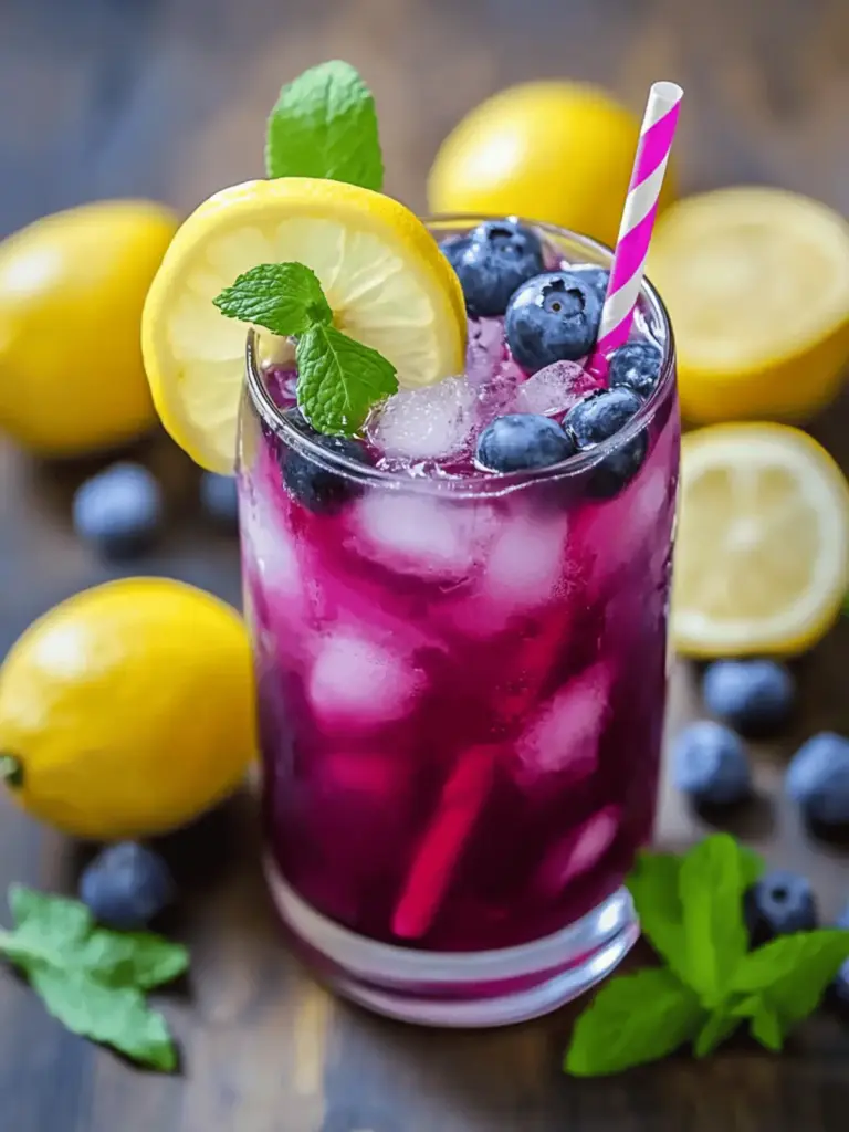 Blaubeer-Zitronen-Limonade