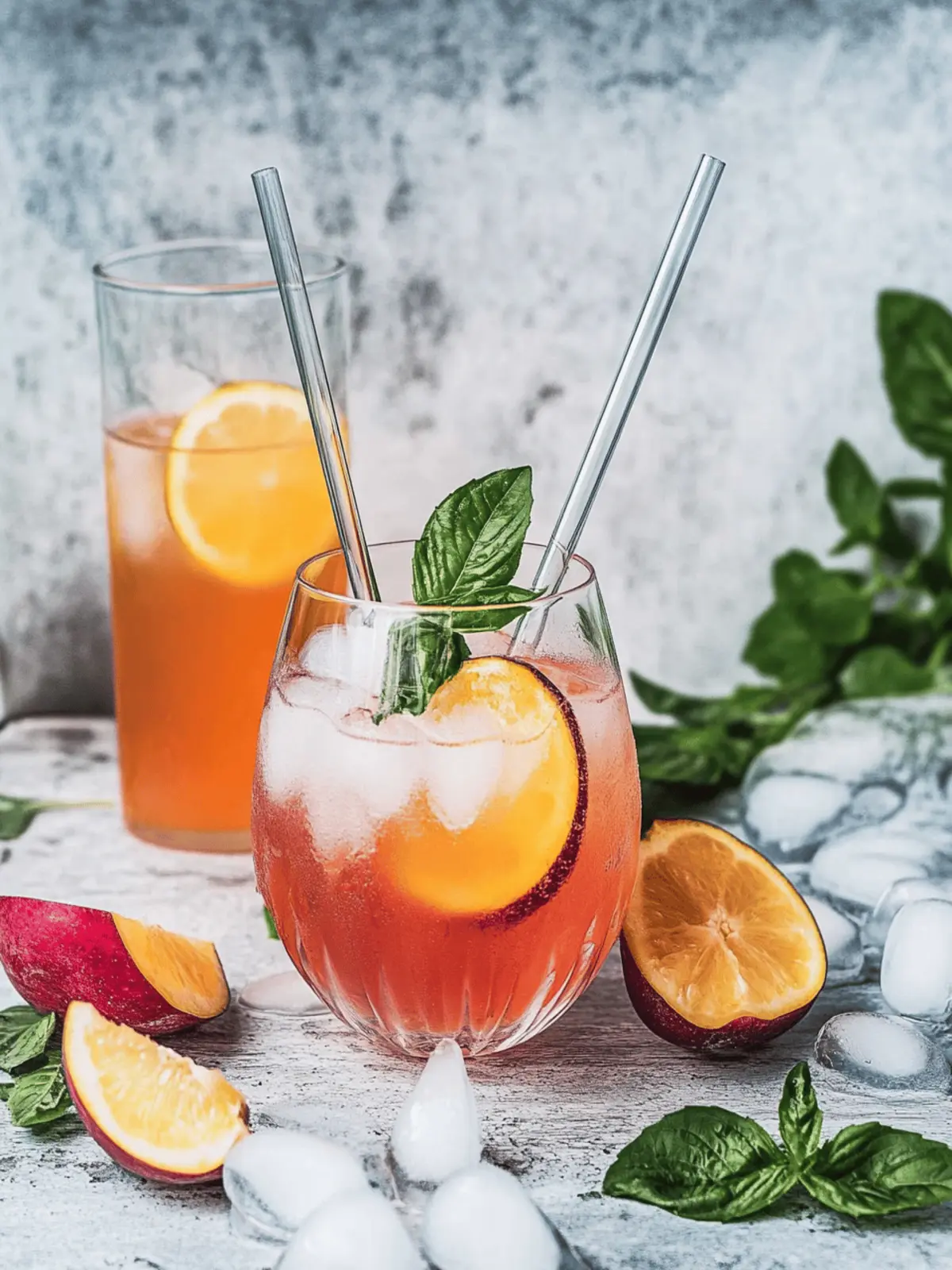 Blitzschneller Pfirsich Hibiskus Limes und Spritz