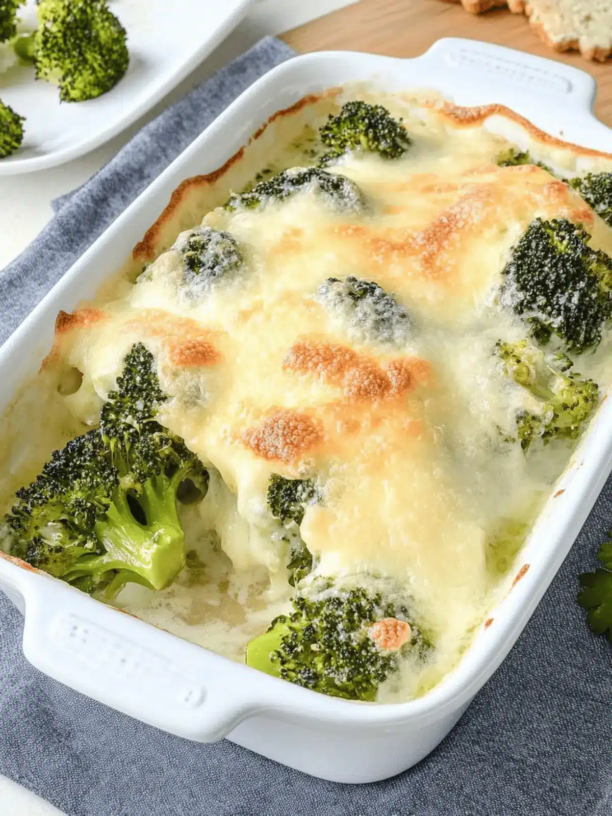 Brokkoli Auflauf mit Käse überbacken