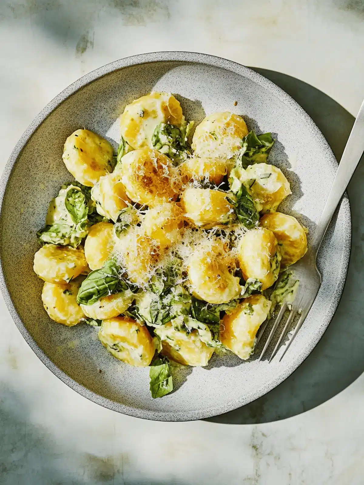 Gnocchi with peas and Parmesan