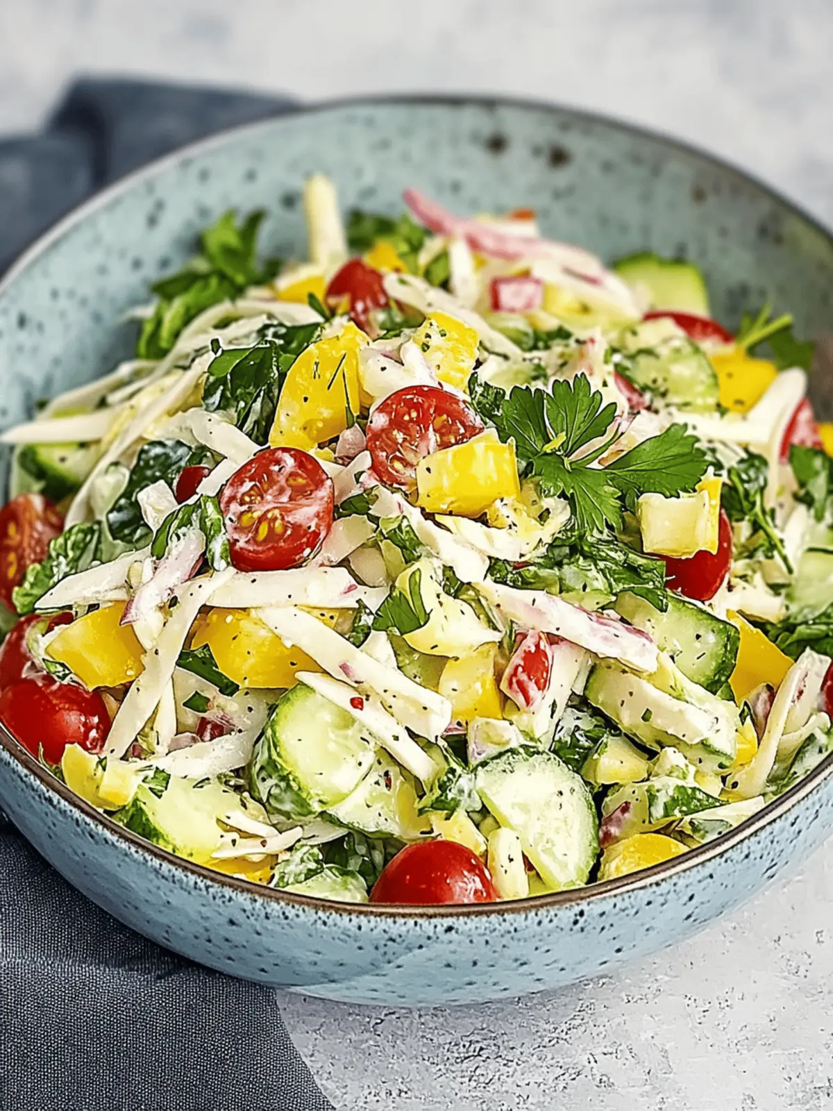 Übernacht-Salat mit cremigem Dressing
