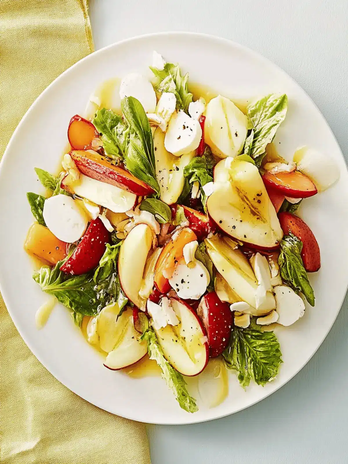 Bunter Blattsalat mit Pfirsichen