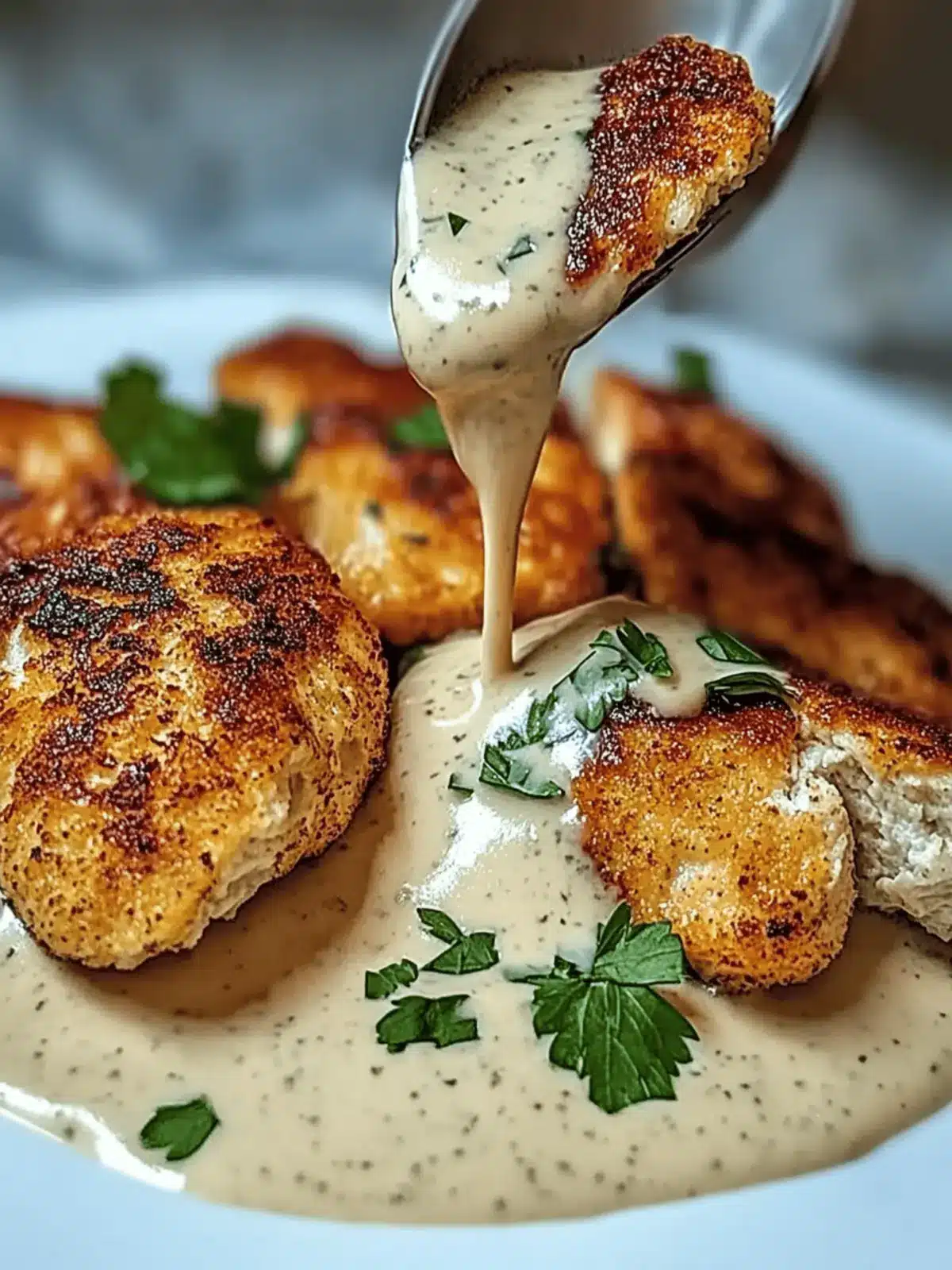 Parmesan-Hähnchen mit cremiger Knoblauchsoße