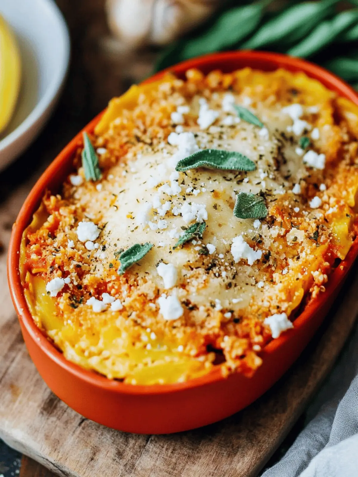 Veganer Spaghetti-Kürbis Lasagne Schalen