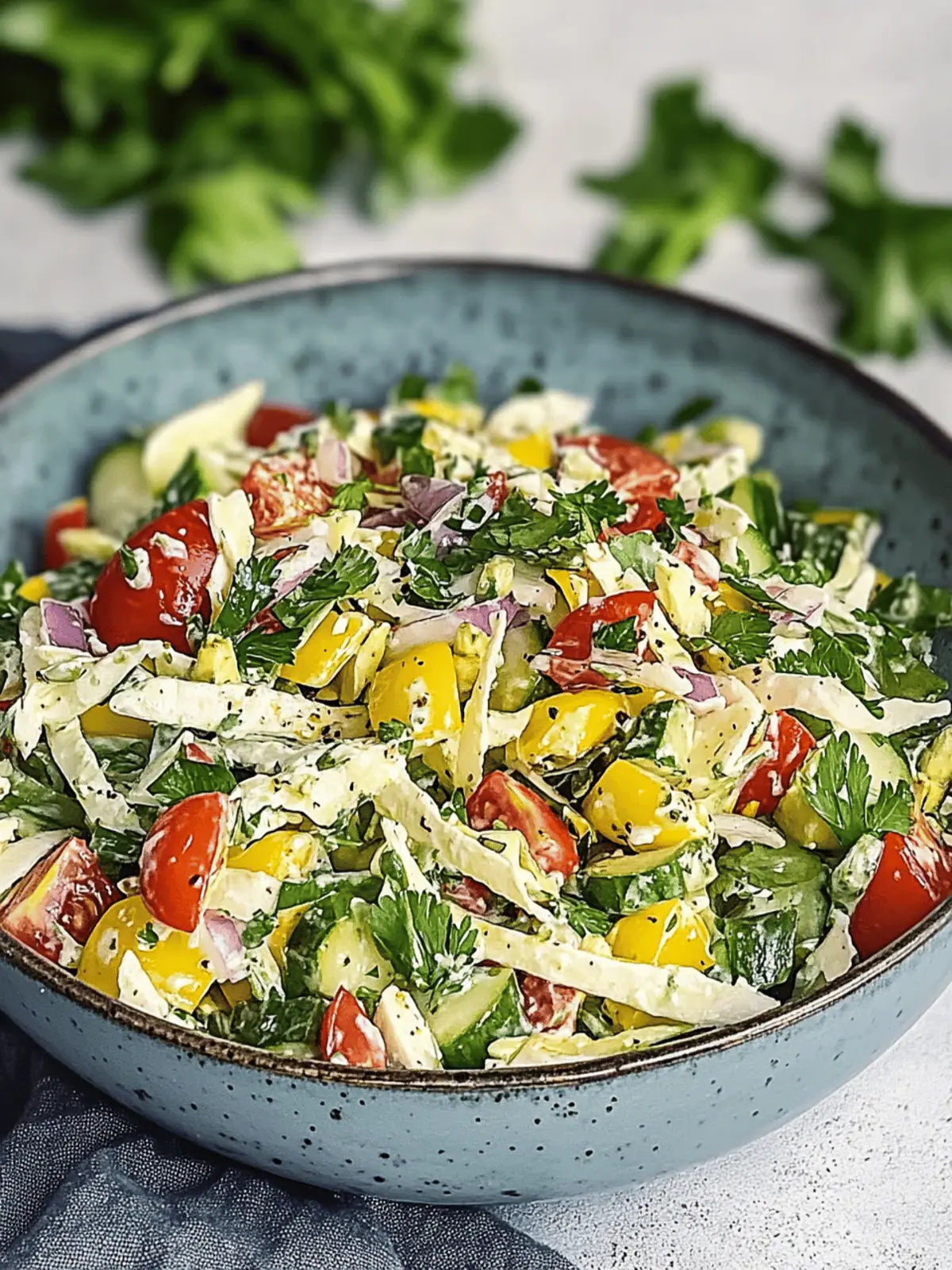 Übernacht-Salat mit cremigem Dressing