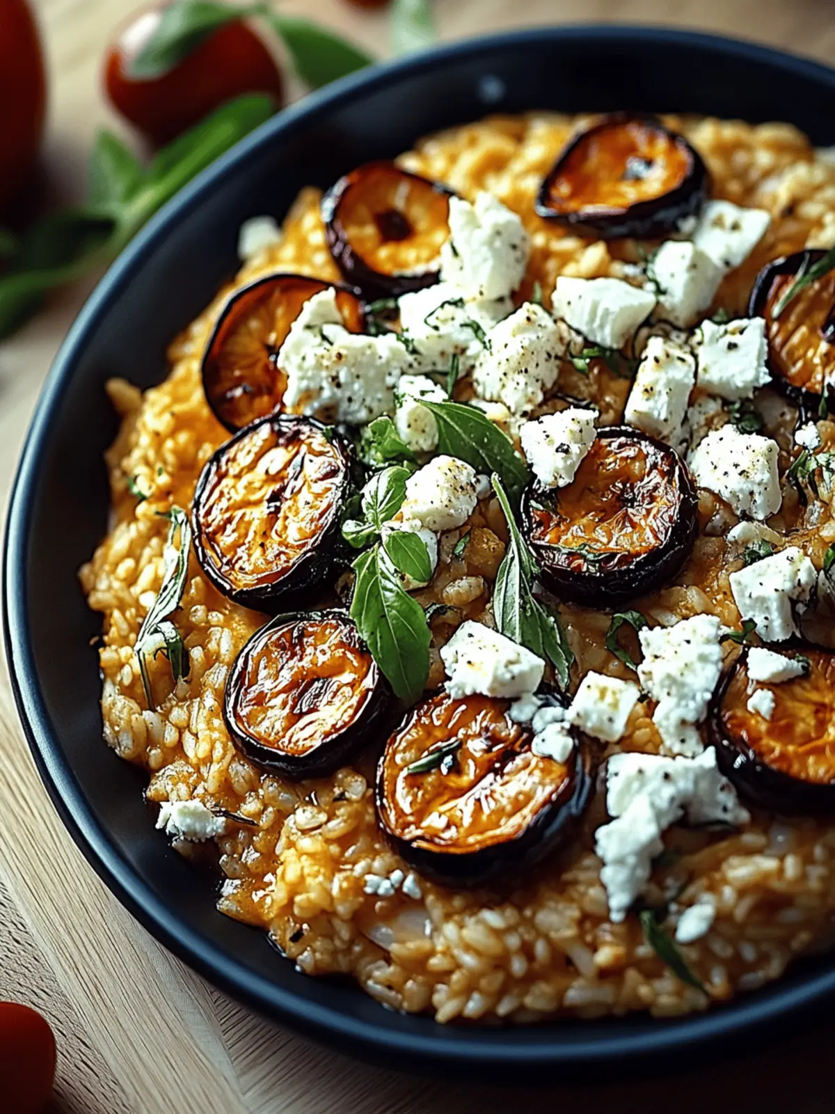 Auberginen Reispfanne mit Feta