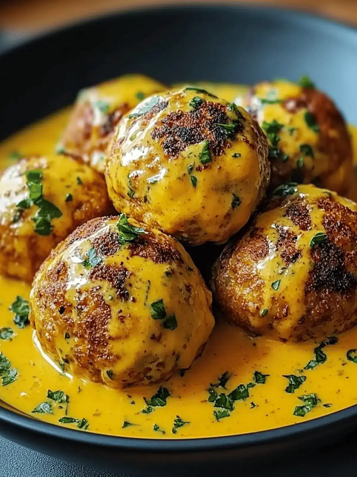 Vegane Linsenknödel in Curry-Sauce