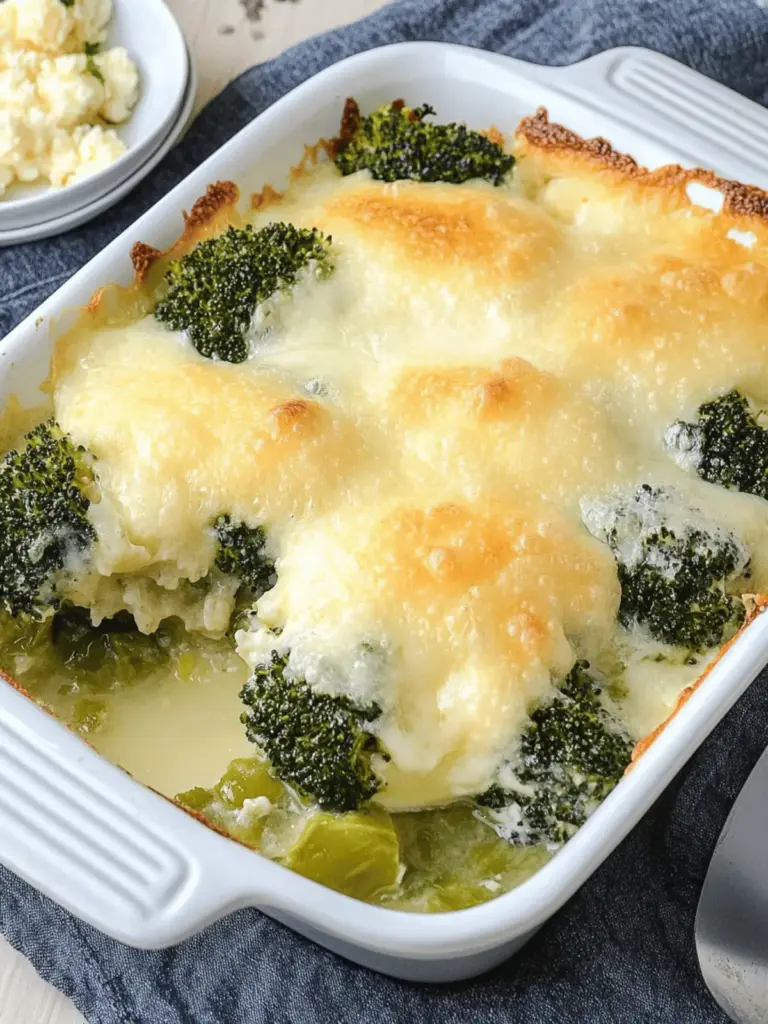 Brokkoli Auflauf mit Käse überbacken