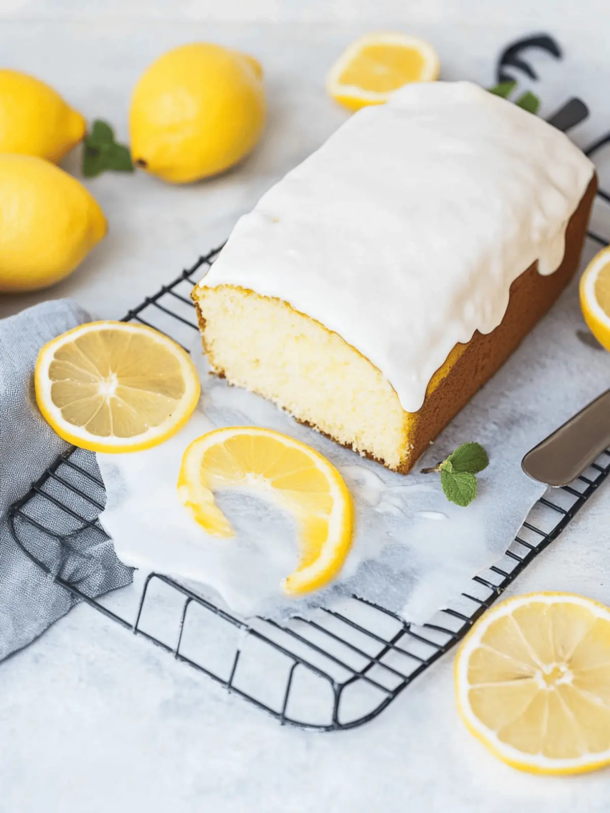 Zitronenkuchen mit Zuckerguss