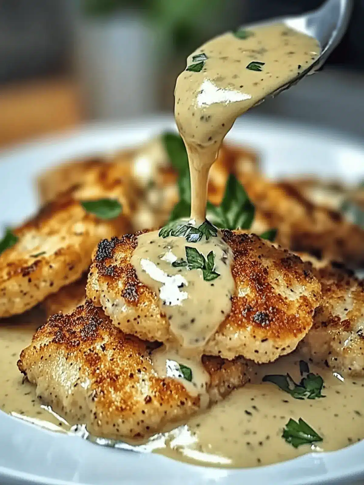Parmesan-Hähnchen mit cremiger Knoblauchsoße
