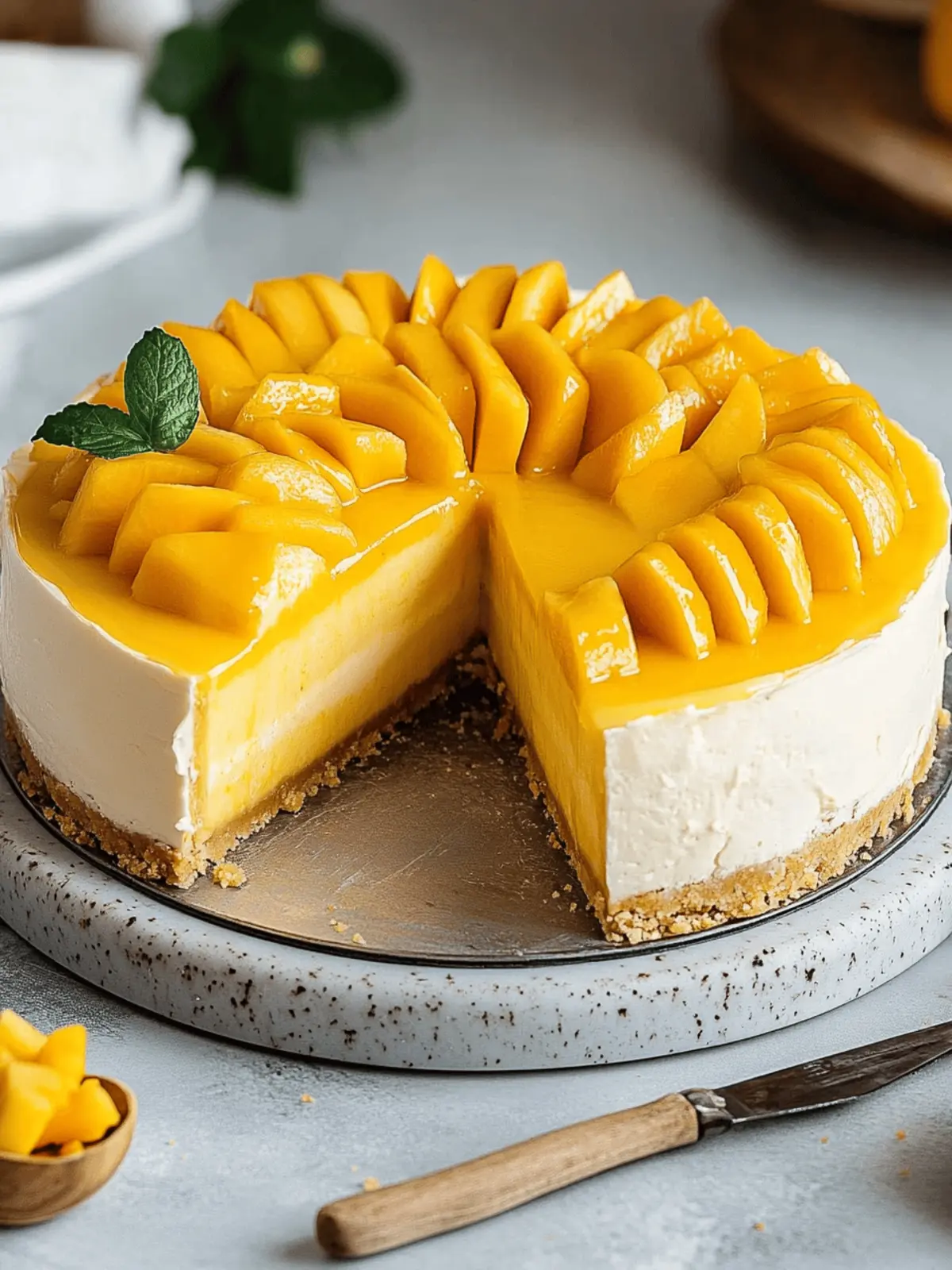 Veganer Mango Käsekuchen