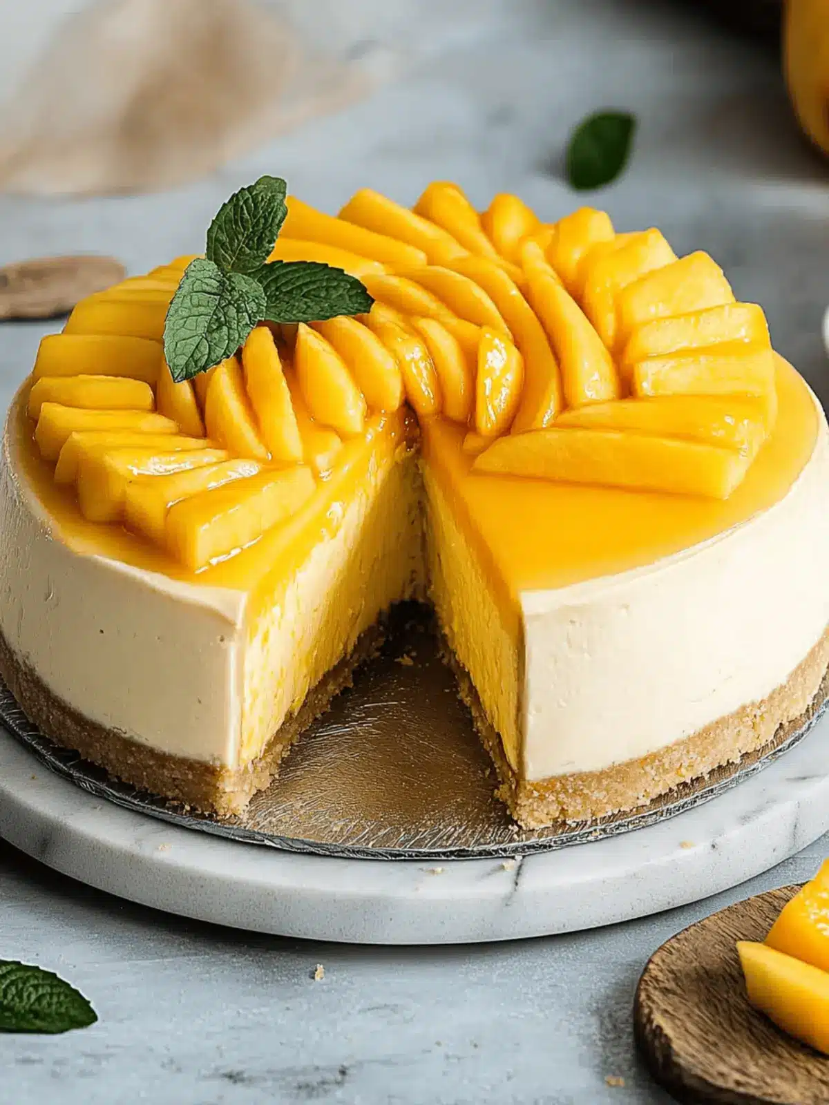 Veganer Mango Käsekuchen