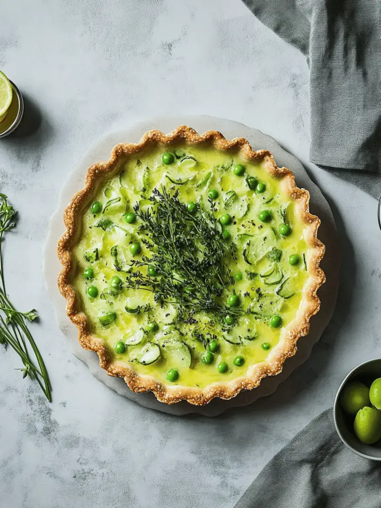Grüne Frühlings-Quiche mit Erbsen und Kartoffeln