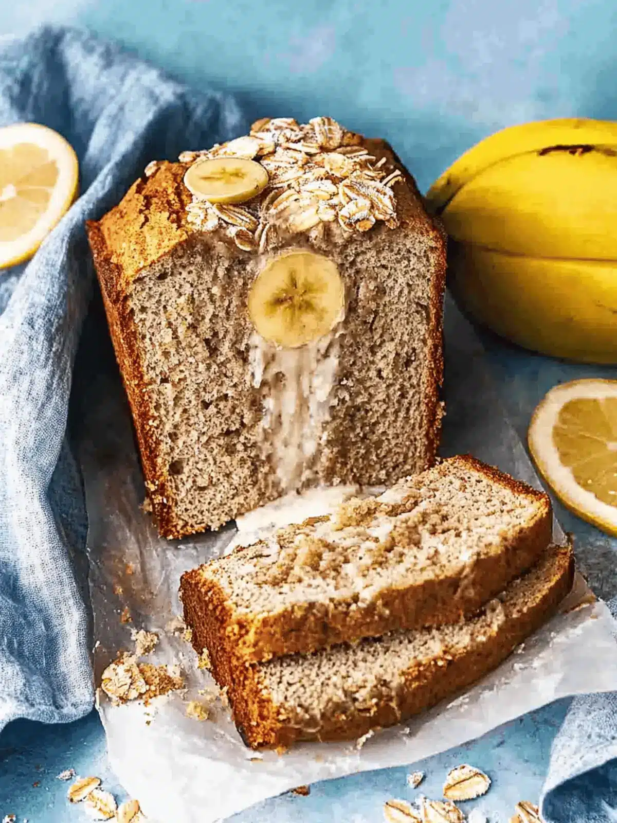 Bananenbrot mit Haferflocken ohne Zucker