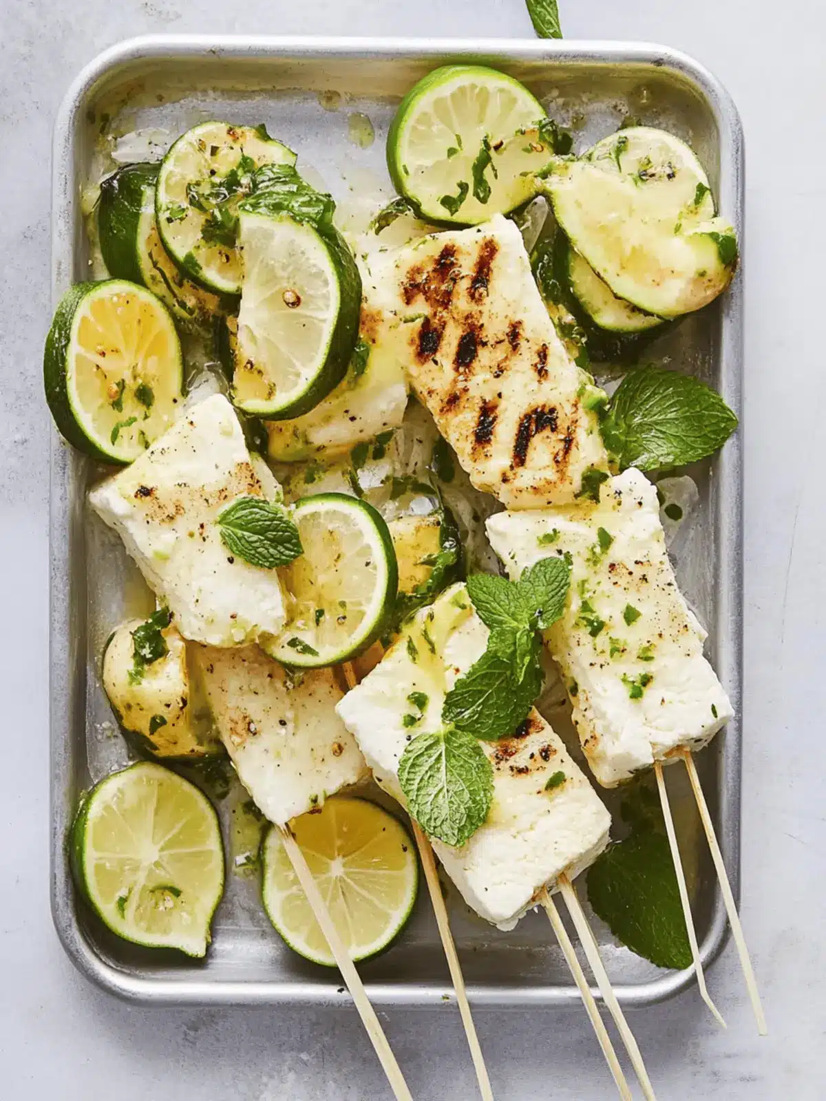 Grilled Halloumi-Zucchini Skewers