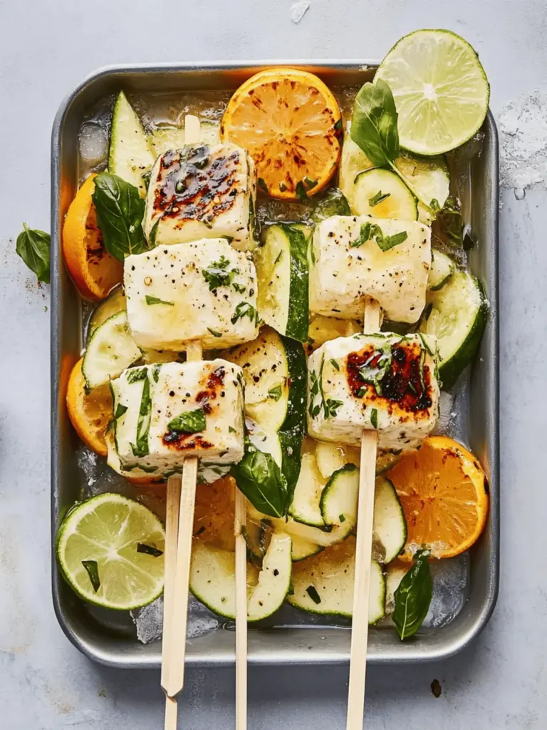 Grilled Halloumi-Zucchini Skewers
