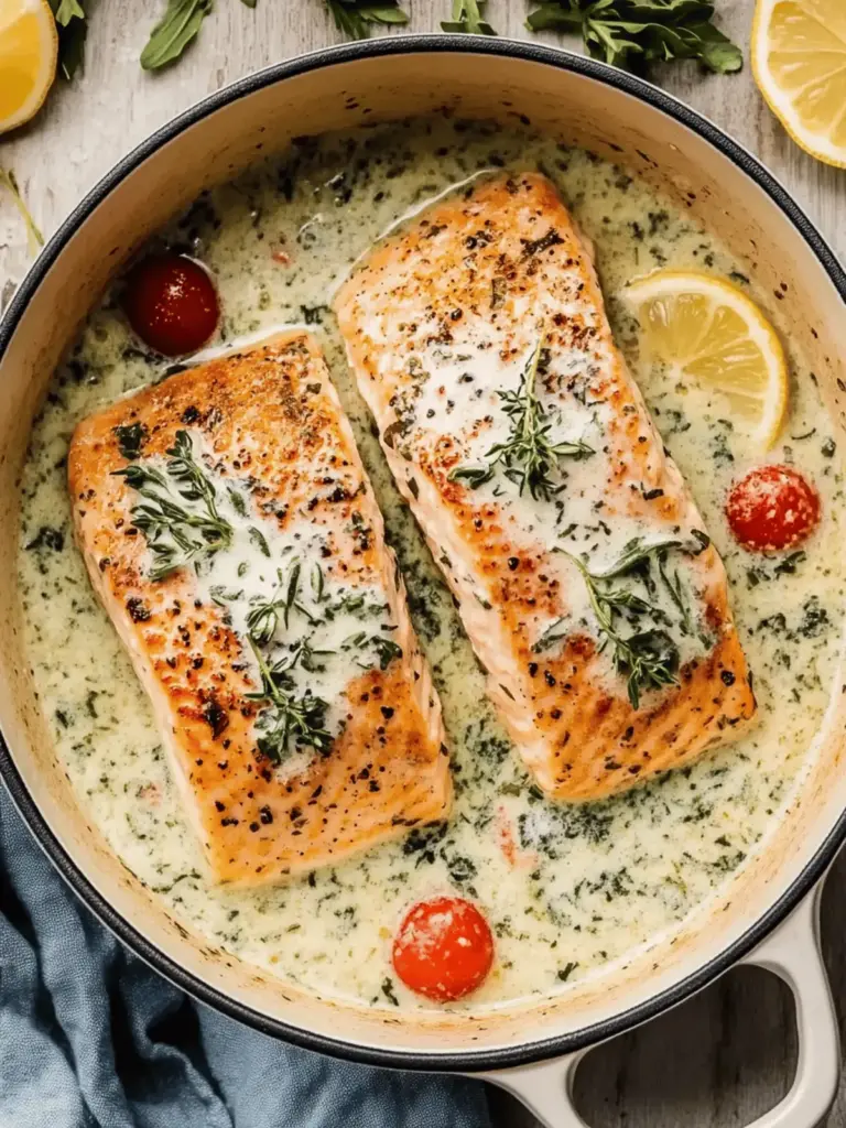 Gebackener Lachs in cremiger Parmesan-Sauce