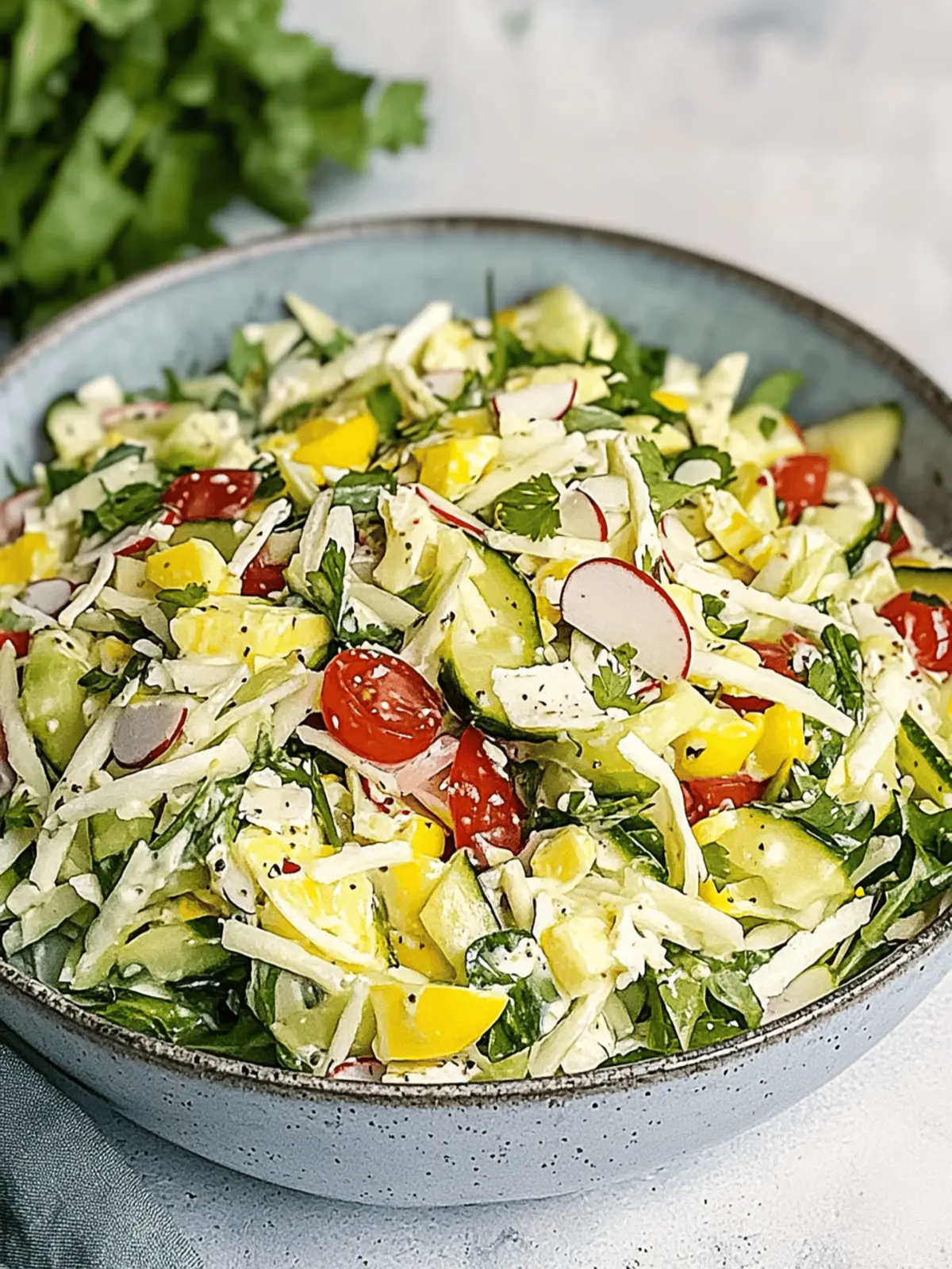 Übernacht-Salat mit cremigem Dressing