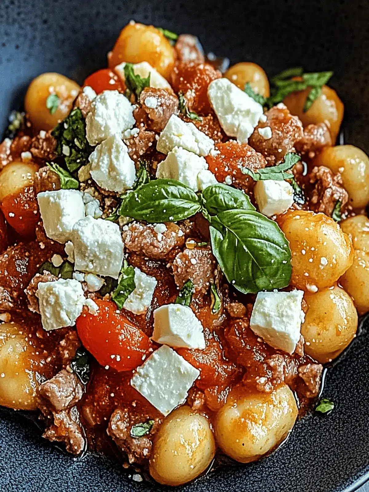 One Pot Gnocchi mit Hackfleisch & Feta für schnelle Abende 2 One Pot Gnocchi mit Hackfleisch & Feta