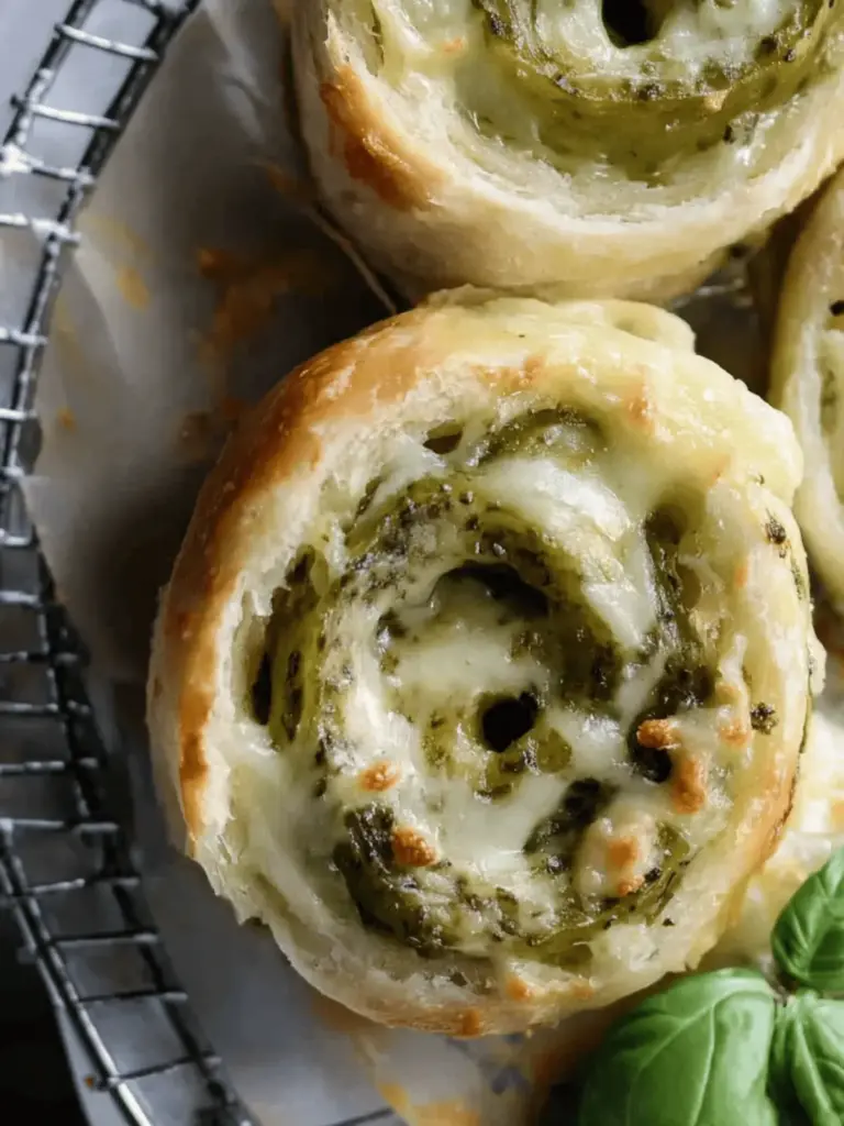 Pizzaschnecken mit Pesto und Mozzarella
