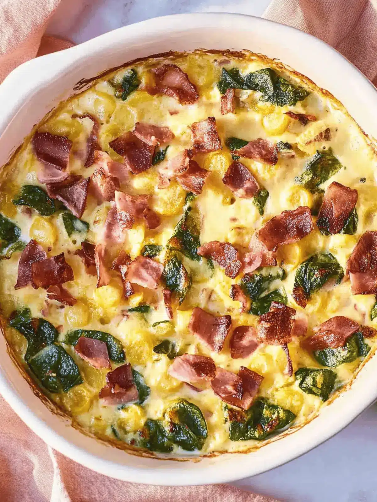 Leckerer Rosenkohlauflauf mit Käse und Bacon 4 Rosenkohlauflauf