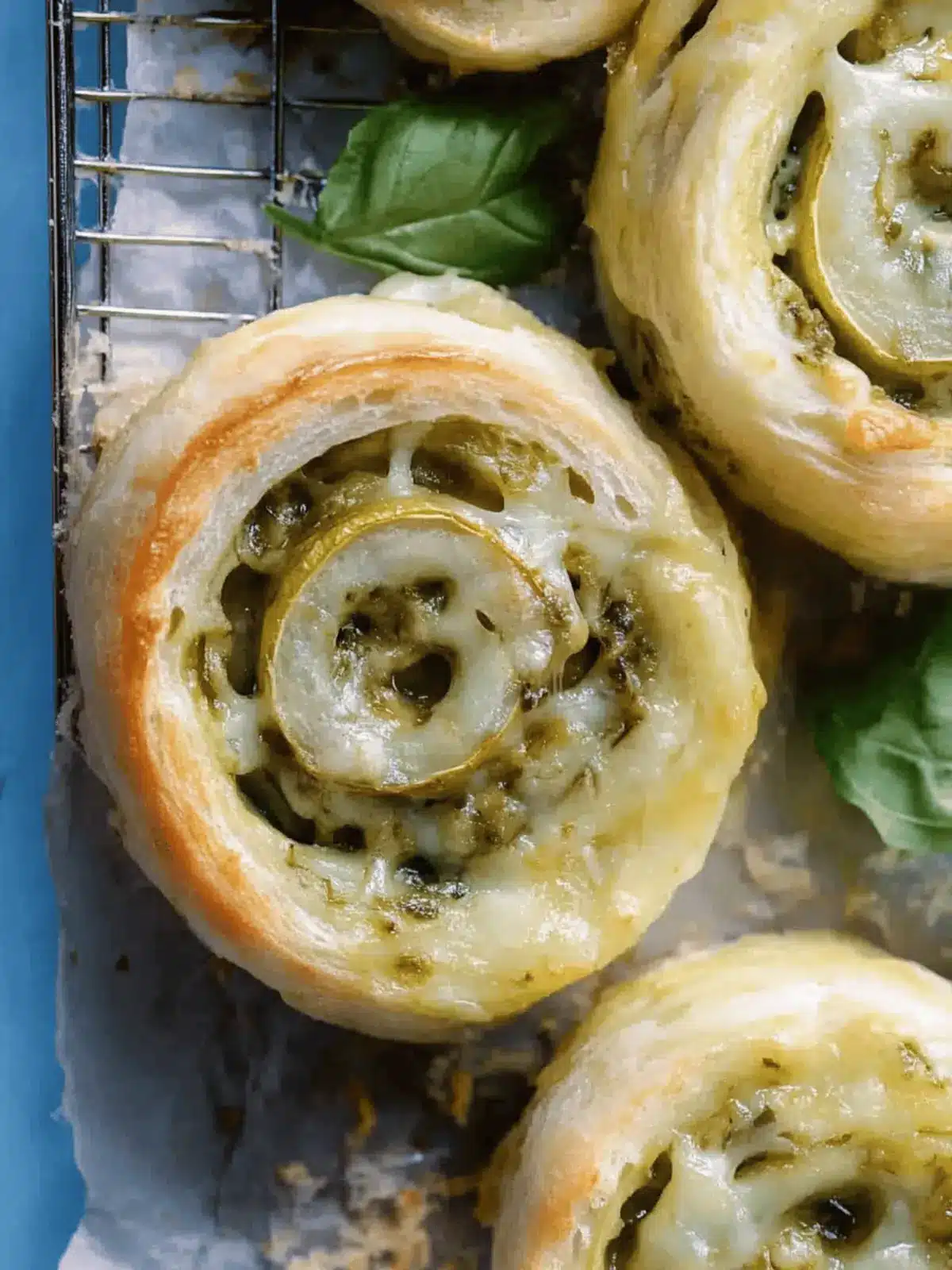 Pizzaschnecken mit Pesto und Mozzarella für jeden Anlass 3 Pizzaschnecken mit Pesto und Mozzarella