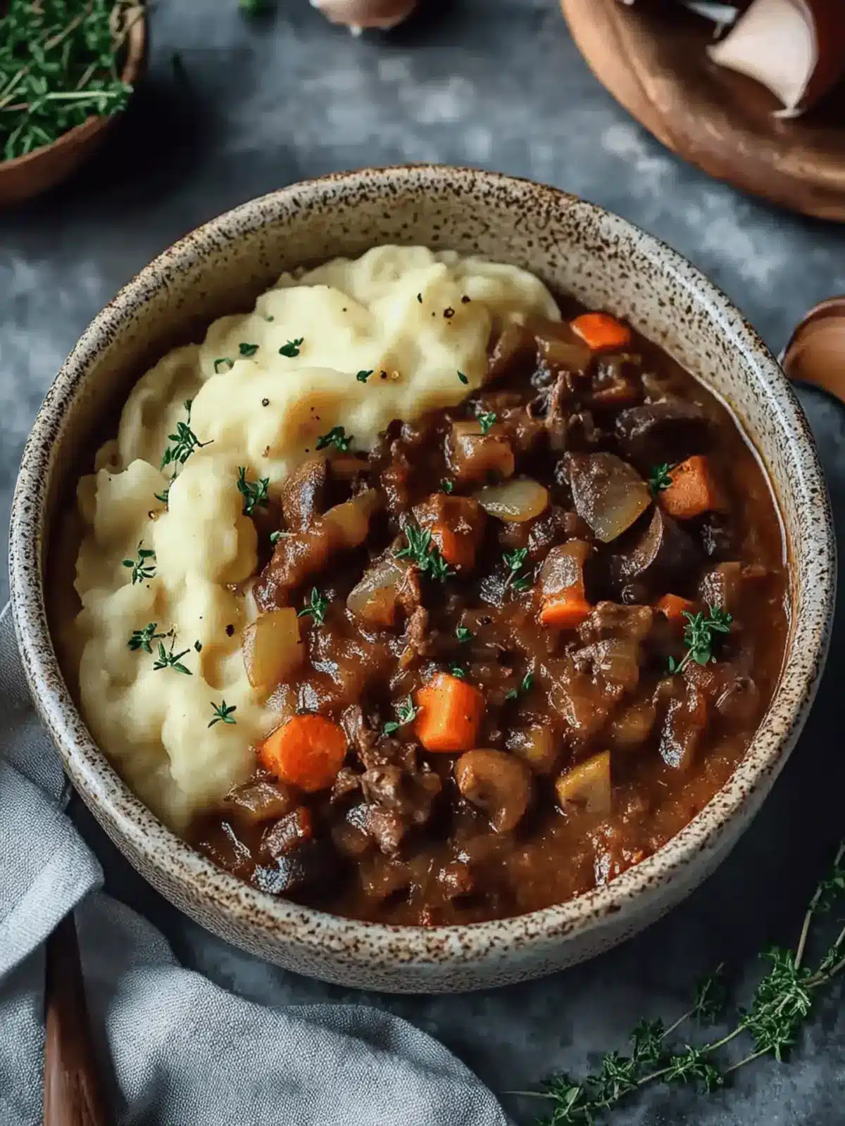 Herzhaftes Pilz-Gulasch Bourguignon