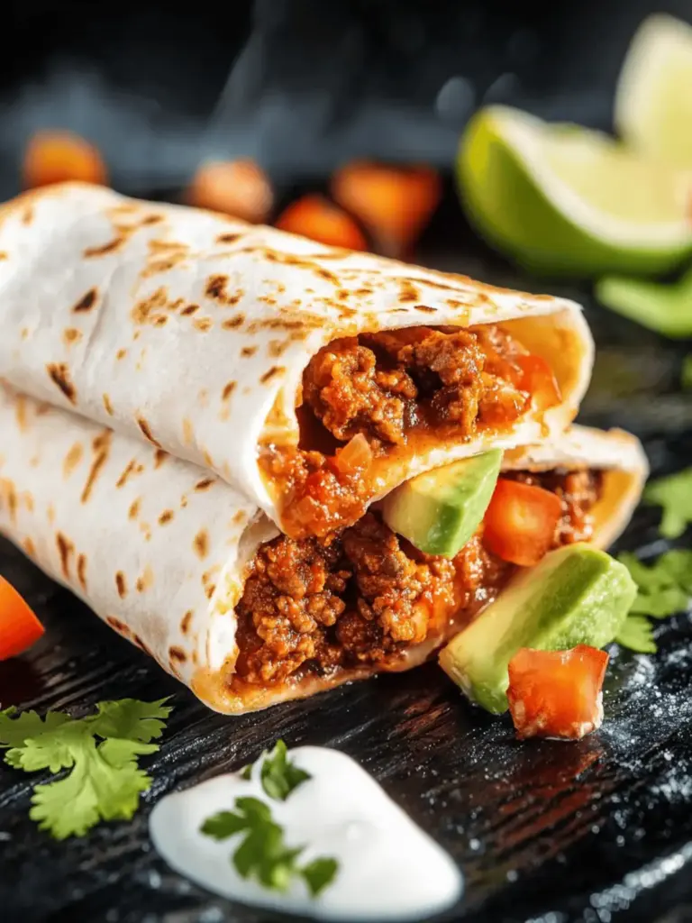 Burritos with minced meat
