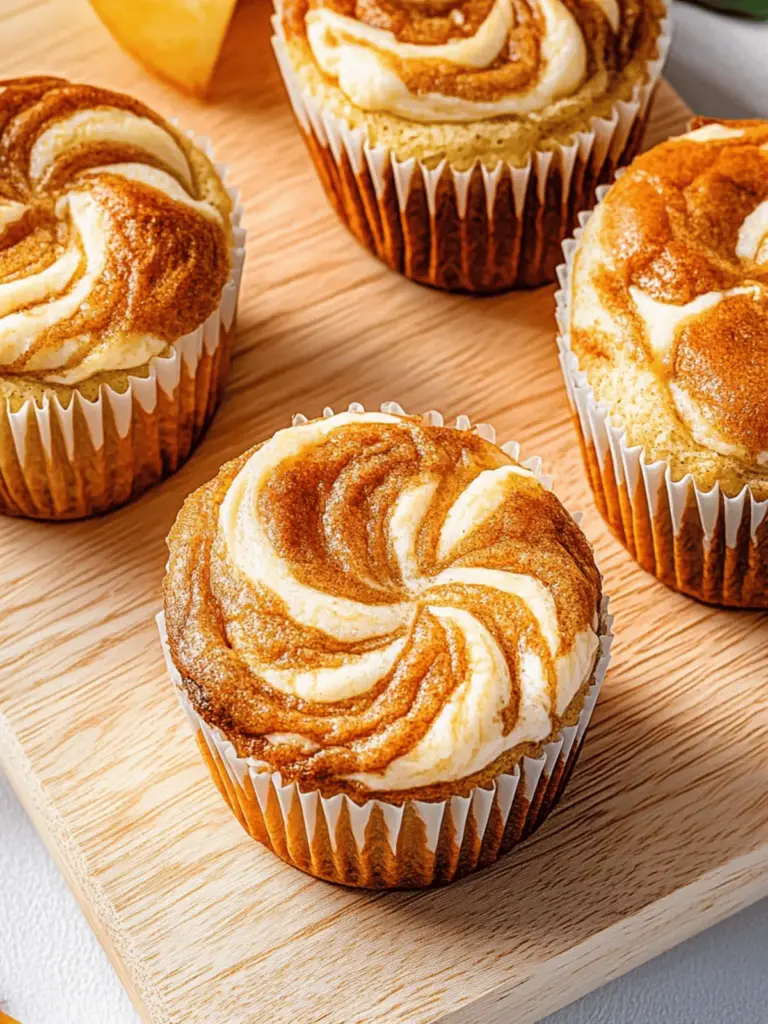 Kürbis Frischkäse Swirl Muffins