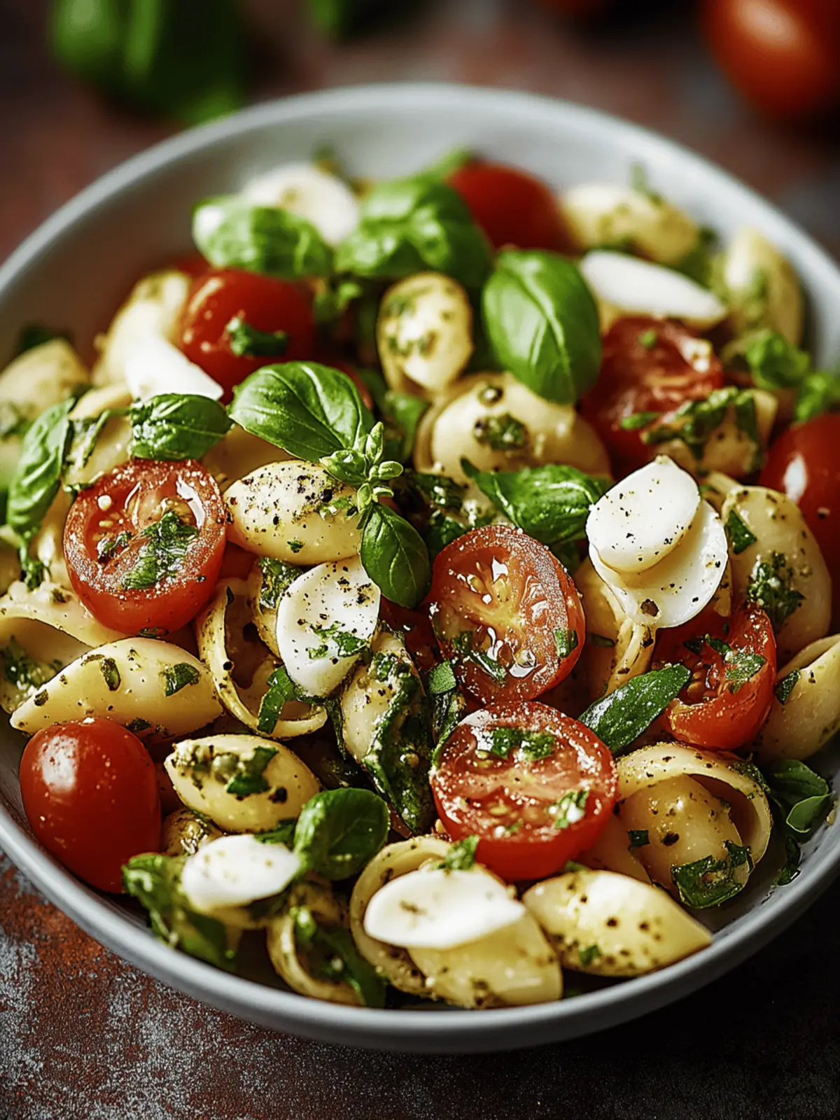 Italienischer Nudelsalat mit Mozzarella und Tomaten Genuss 4 Italienischer Nudelsalat mit Mozzarella und Tomaten