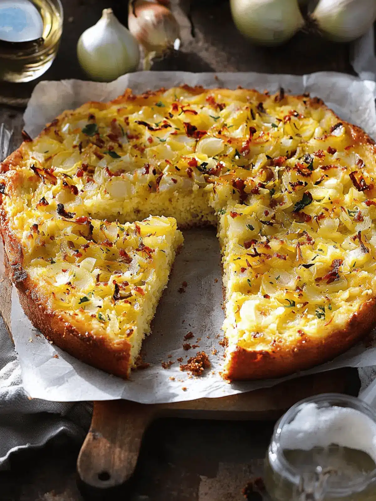 onion cake from the tray very simple