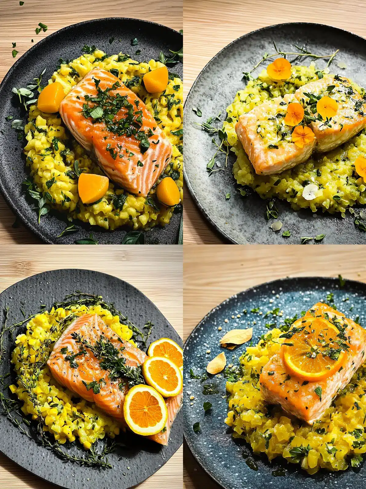 Kürbisrisotto mit Knusperlachs aus dem Ofen: Herbstgenuss 4 Kürbisrisotto mit Knusperlachs aus dem Ofen