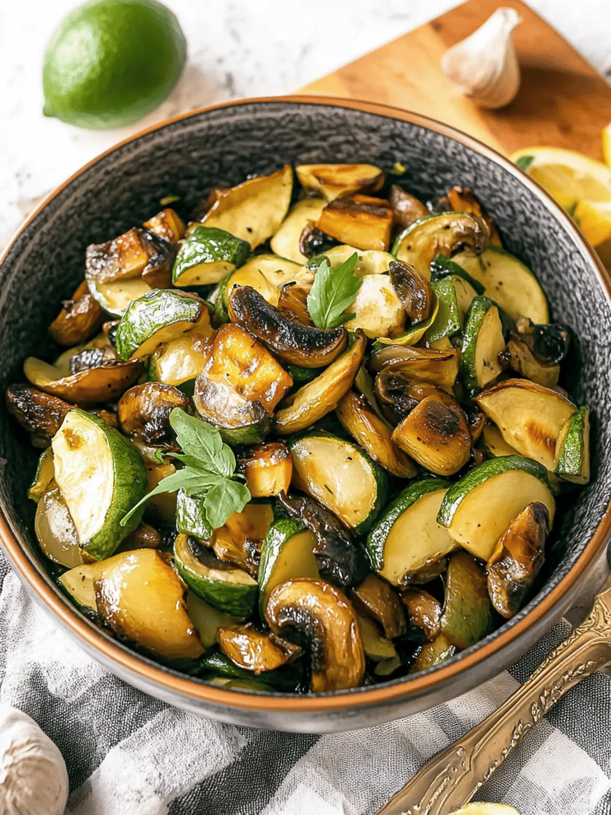 Würzige Pilz-Zucchini-Pfanne für ein schnelles Abendessen 4 Würzige Pilz-Zucchini-Pfanne