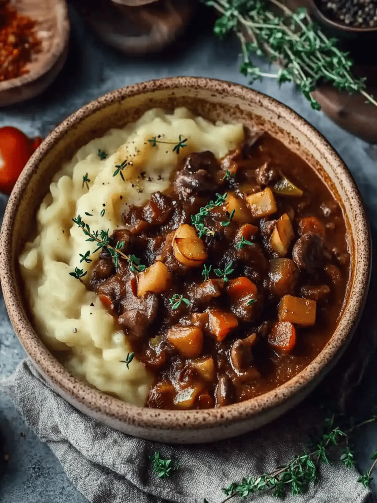 Herzhaftes Pilz-Gulasch Bourguignon