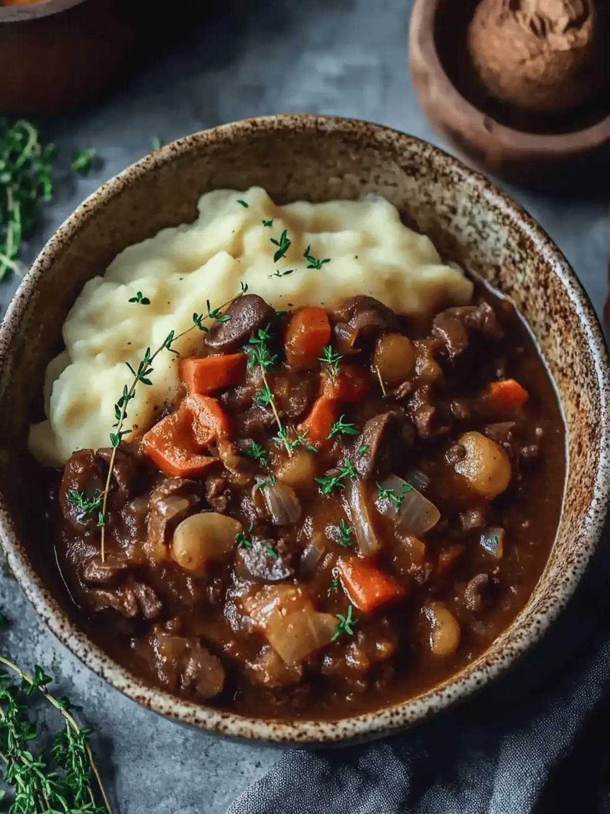 Herzhaftes Pilz-Gulasch Bourguignon