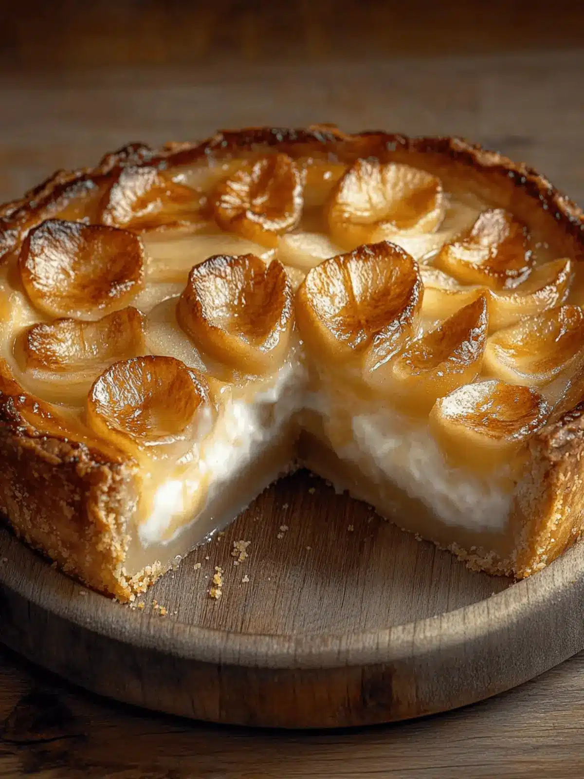 Apple pie with vanilla pudding