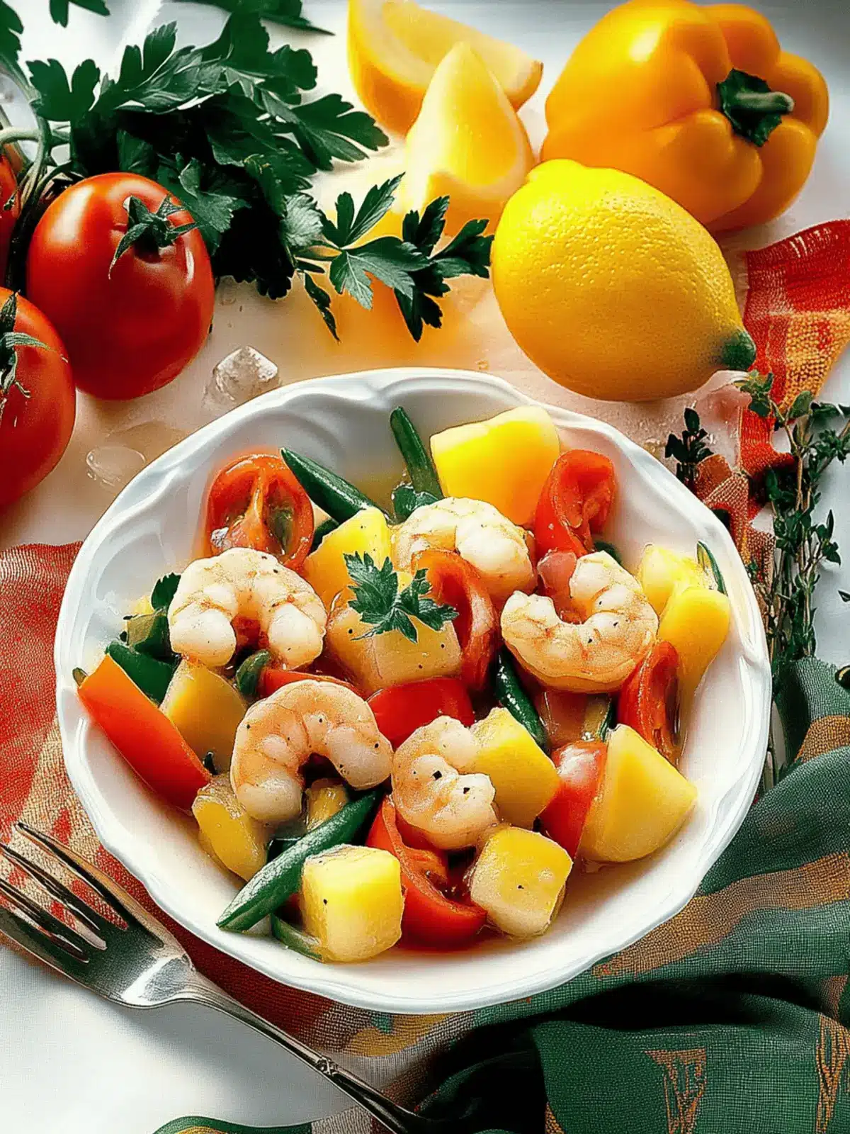 Garnelen mit Paprikagemüse aus der Heißluftfritteuse 3 Shrimp with bell pepper vegetables from the hot air fryer