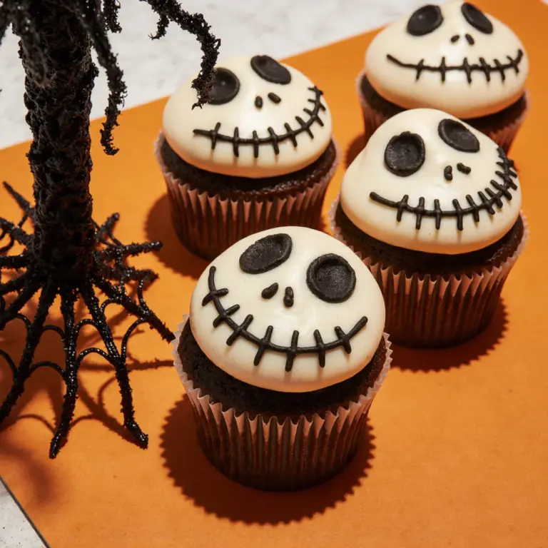 Gruselige Halloween Totenkopf Muffins für Halloween Spaß