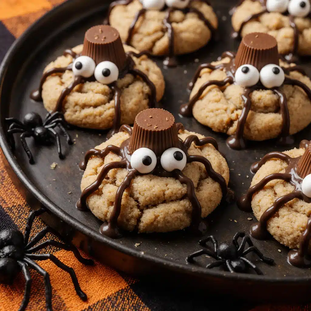 Erdnussbutter-Spinnen-Halloween-Kekse für Fieses Vergnügen