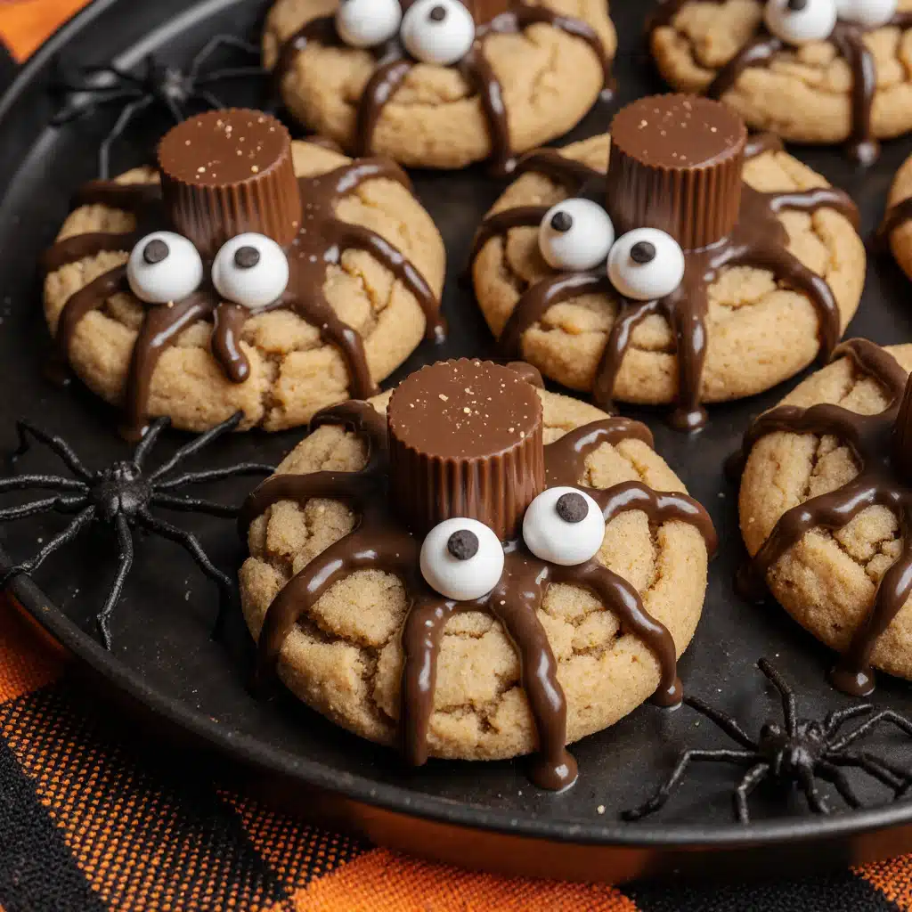 Erdnussbutter-Spinnen-Halloween-Kekse für Fieses Vergnügen